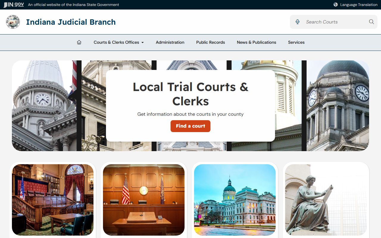 Warrick County court dockets Indiana courts and clerks directory