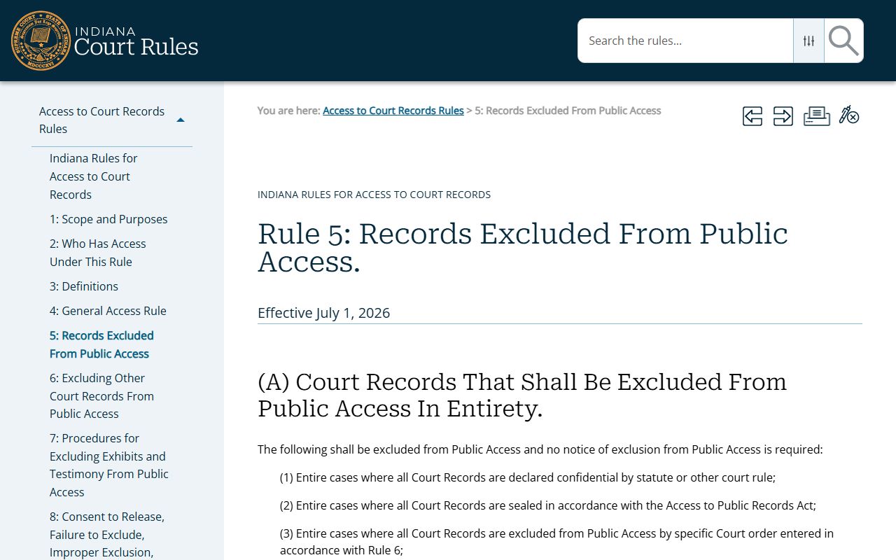 Warrick County court records excluded from public access