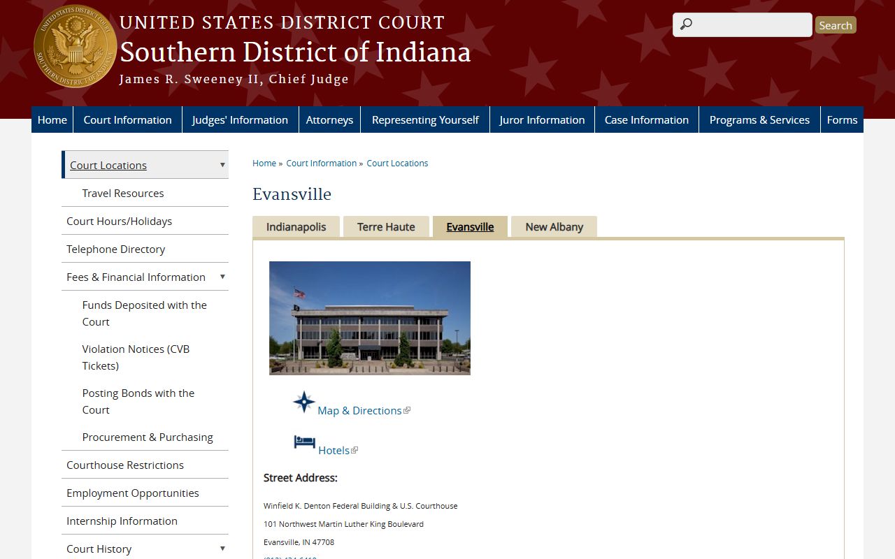 Warrick County Circuit and Superior Courts Evansville federal courthouse