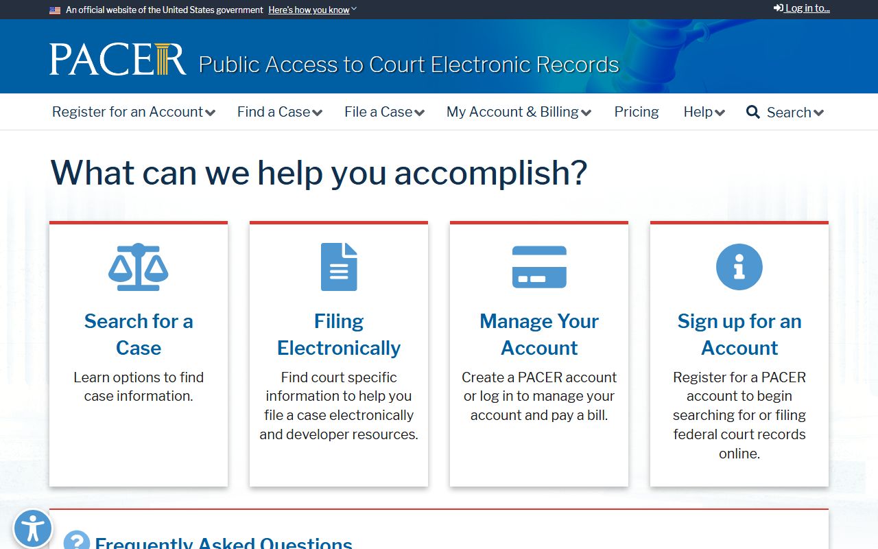 Warrick County Circuit and Superior Courts PACER federal case access