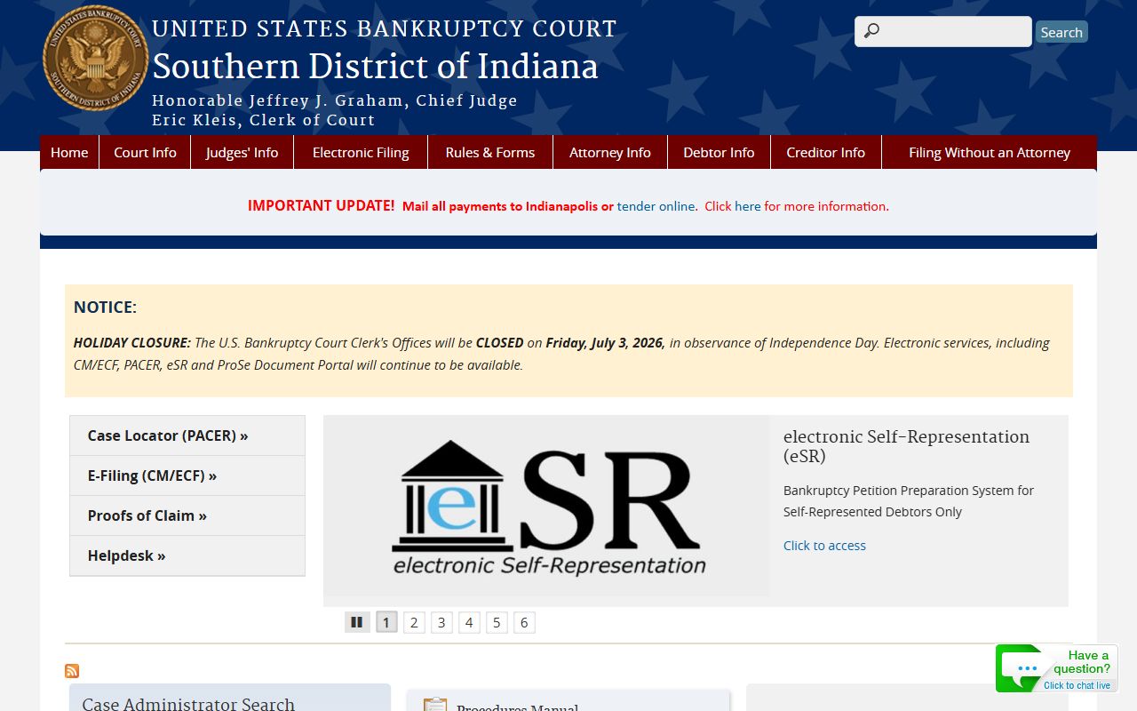 Warrick County Circuit and Superior Courts bankruptcy court access
