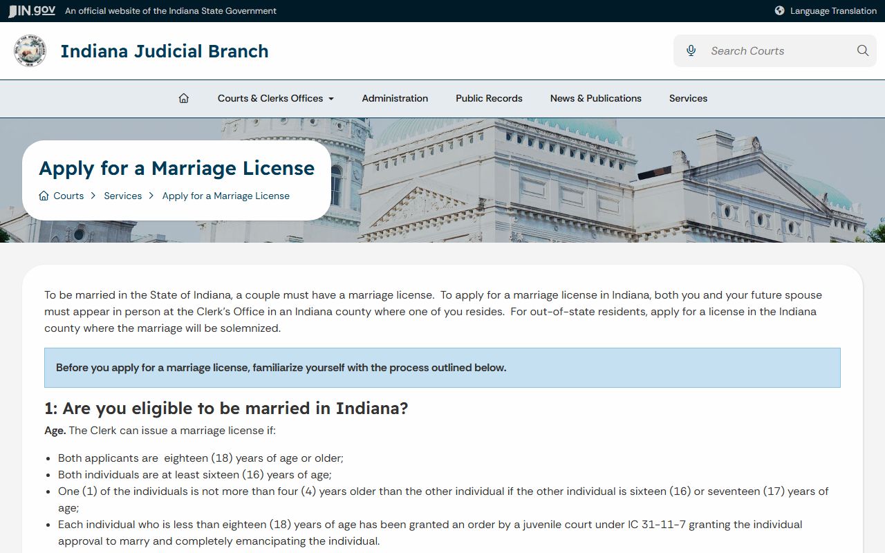 Warrick County marriage records Indiana marriage license pre-application
