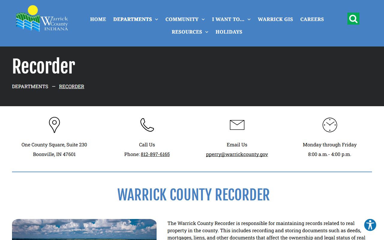 Warrick County probate records Recorder page